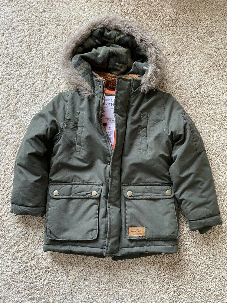 carters faux fur winter coat boy Size 7